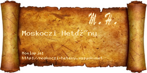 Moskoczi Hetény névjegykártya